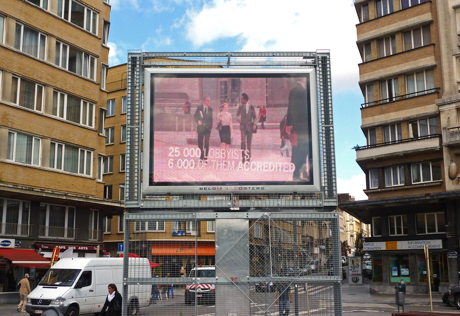 Affichage à Bruxelles. © Corporate Europe Observatory/Flickr, CC BY-NC-SA