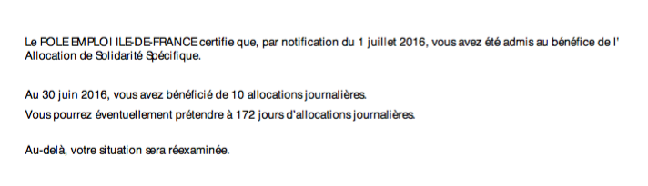 Roberto est admis à une ASS… qui ne lui est pas payée.