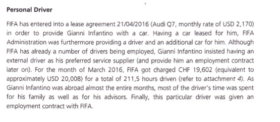 Extrait du rapport interne de la Fifa (page 6)