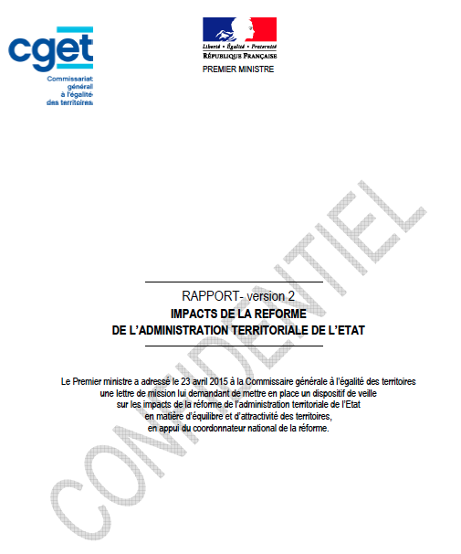 Rapport du Commissariat général à l’égalité des territoires sur le projet de réforme territoriale (juin 2015)