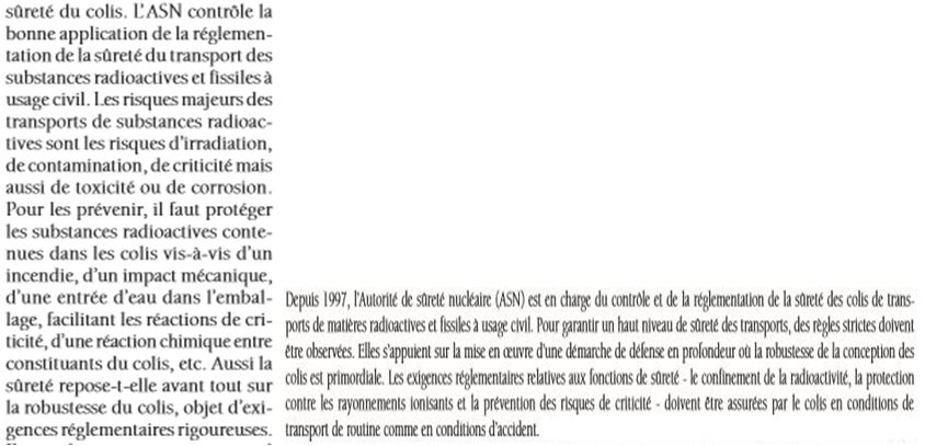 Extrait rapports ASN 2015 (gauche) et 2010 (droite)