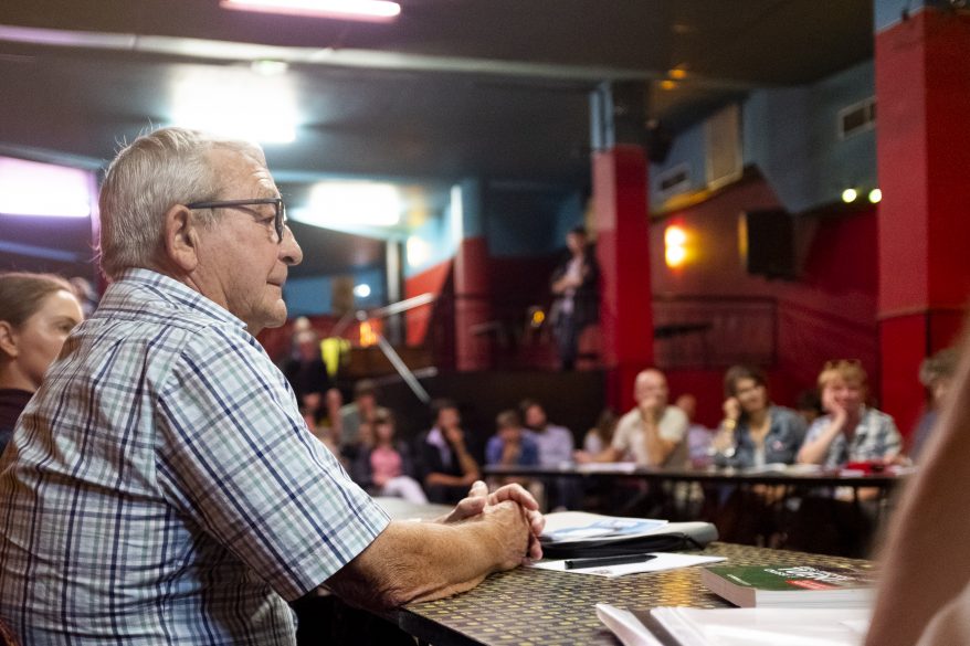 Bernard Mahéo (Anticor 29) à la rencontre Le Lanceur de Brest, le 4 septembre 2018 © Moran Kerinec